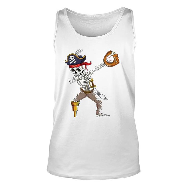 Dab Skeleton  Dabbing Skeleton Pirate Baseball Unisex Tank Top