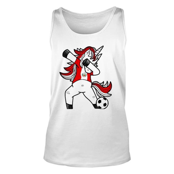 Dabbing Soccer Unicorn Peru Peruvians Football Unisex Tank Top
