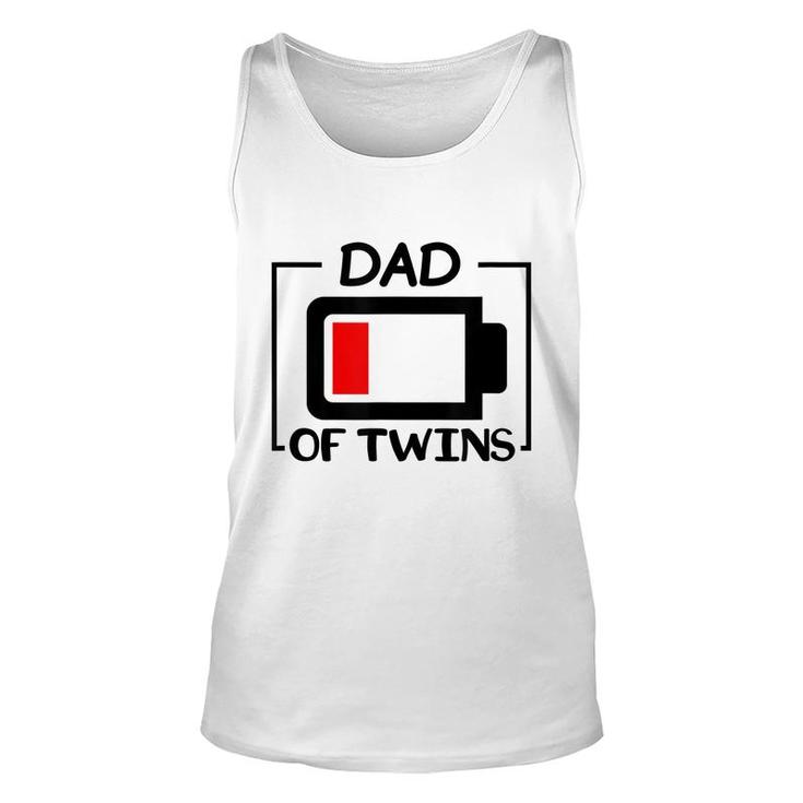 Dad Of Twins Low Battery Tired Twins Dad Unisex Tank Top