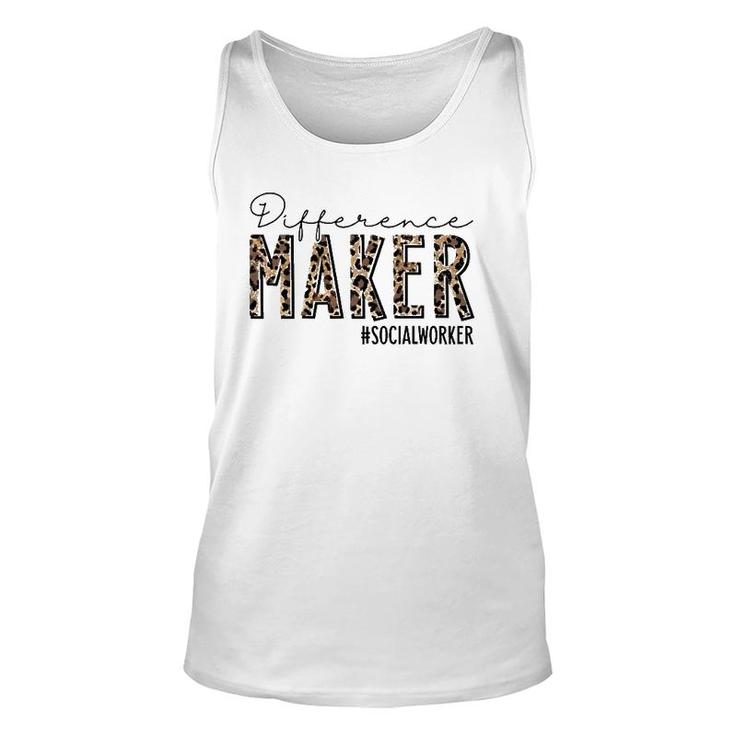 Difference Maker Social Worker Leopard Social Worker Funny  Unisex Tank Top