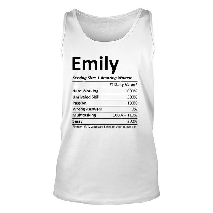 Emily Nutrition Personalized Name Funny Christmas Gift Idea Unisex Tank Top