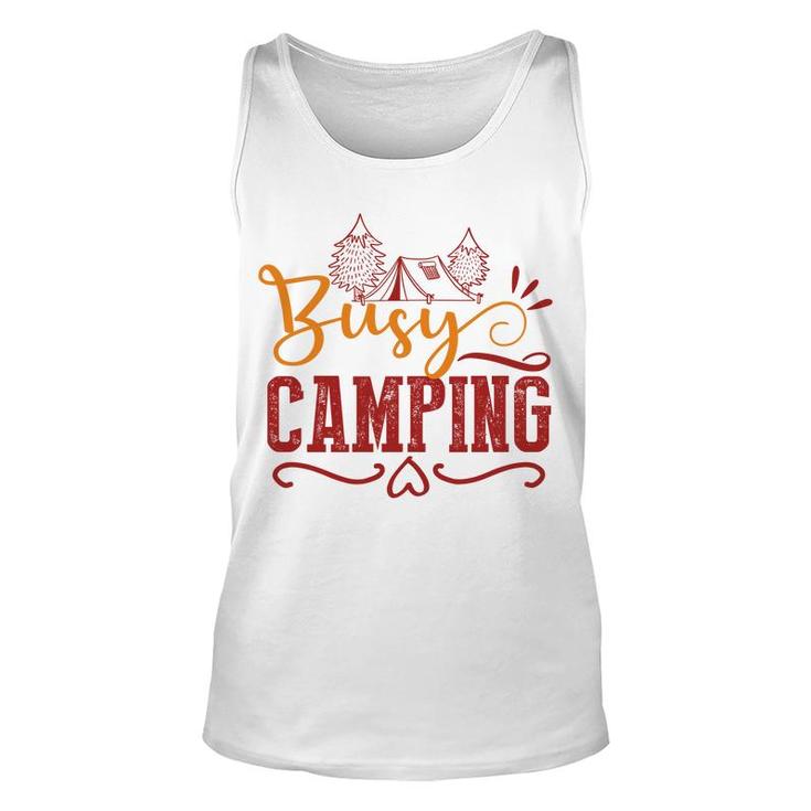Explore Travel Lovers Always Busy Camping Unisex Tank Top