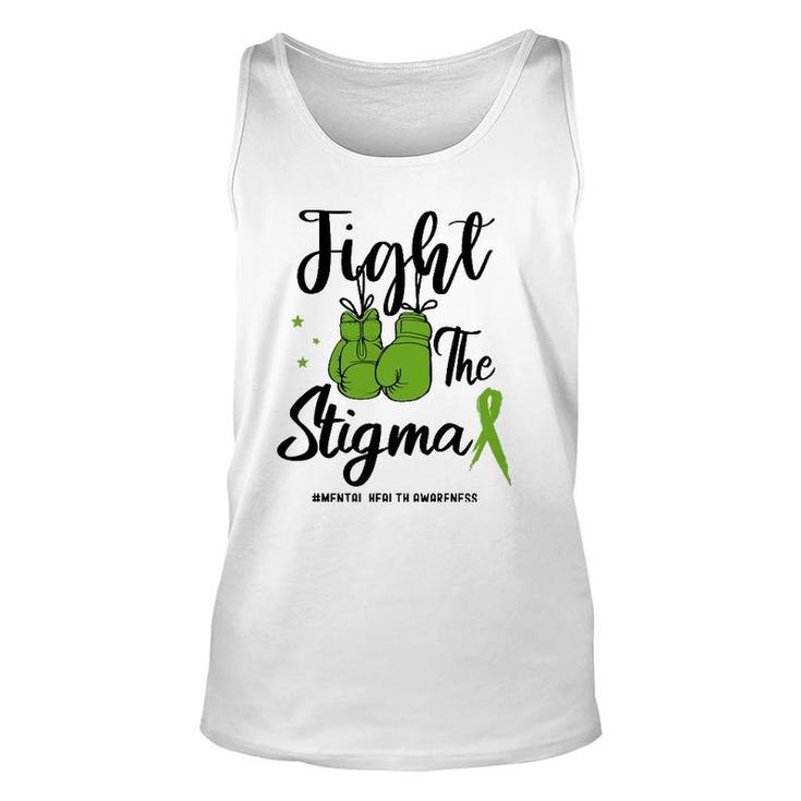 Fight The Stigma Mental Health Awareness May Green Ribbon Unisex Tank Top