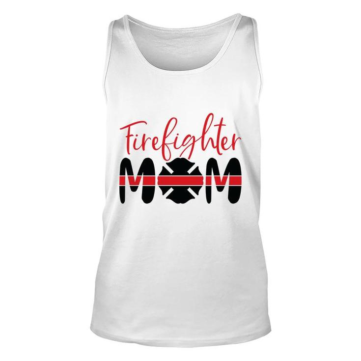 Firefighter Mom Red Decor Black Graphic Meaningful Unisex Tank Top