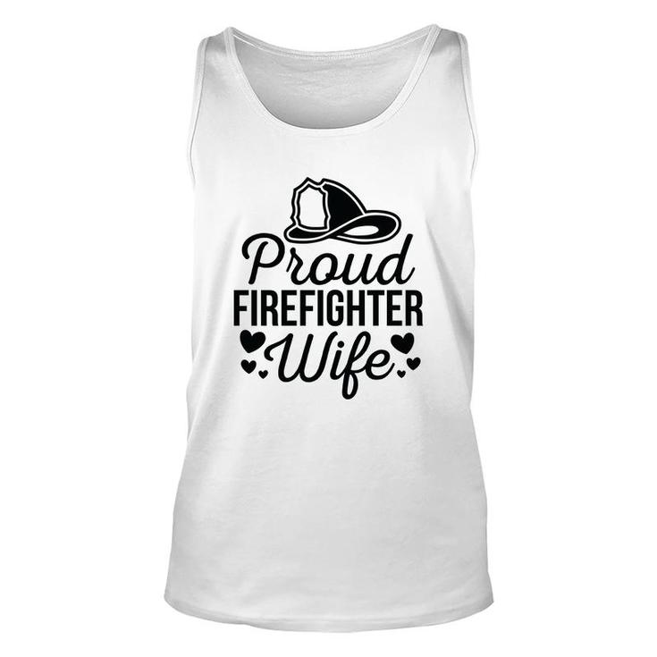 Firefighter Proud Wife Heart Black Graphic Meaningful Unisex Tank Top