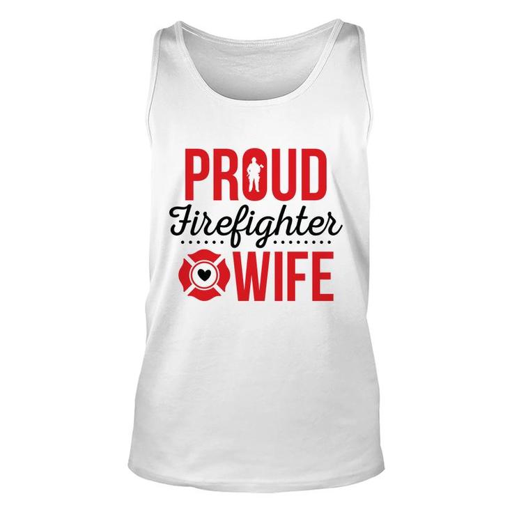 Firefighter Proud Wife Red Black Graphic Meaningful Unisex Tank Top
