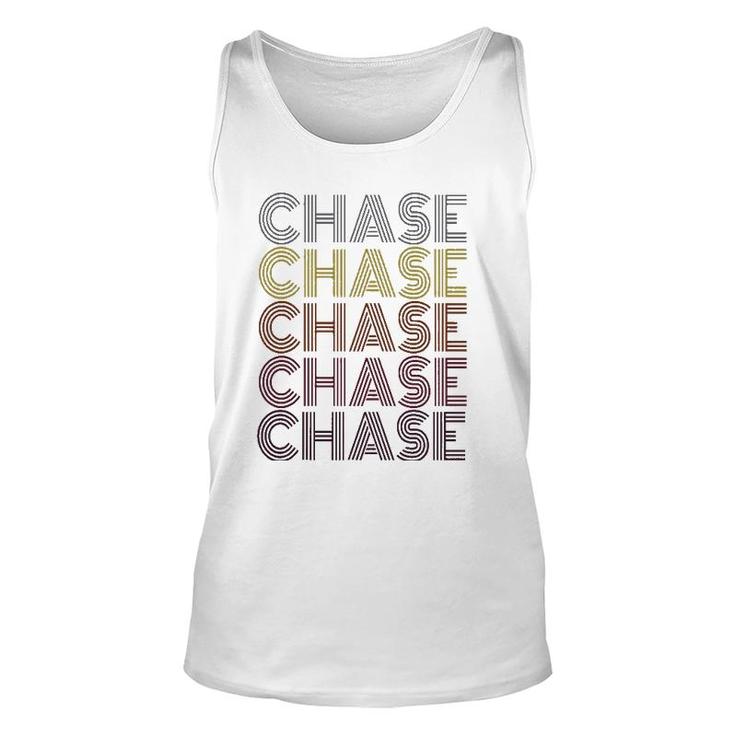 First Name Chase Retro Pattern Vintage Style Unisex Tank Top