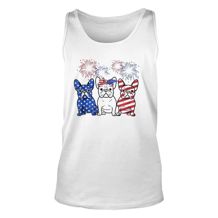 French Bulldog American Flag 4Th Of July Independence Days  Unisex Tank Top