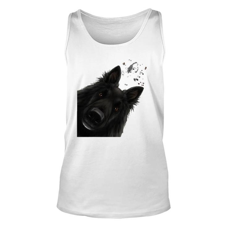 Funny Curious Belgian Shepherd Dog Groenendael Unisex Tank Top