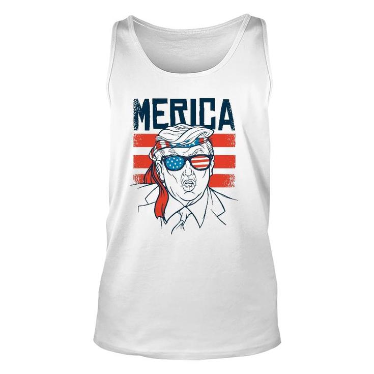 Funny Donald Trump 4Th Of July Independence Day America Flag Unisex Tank Top