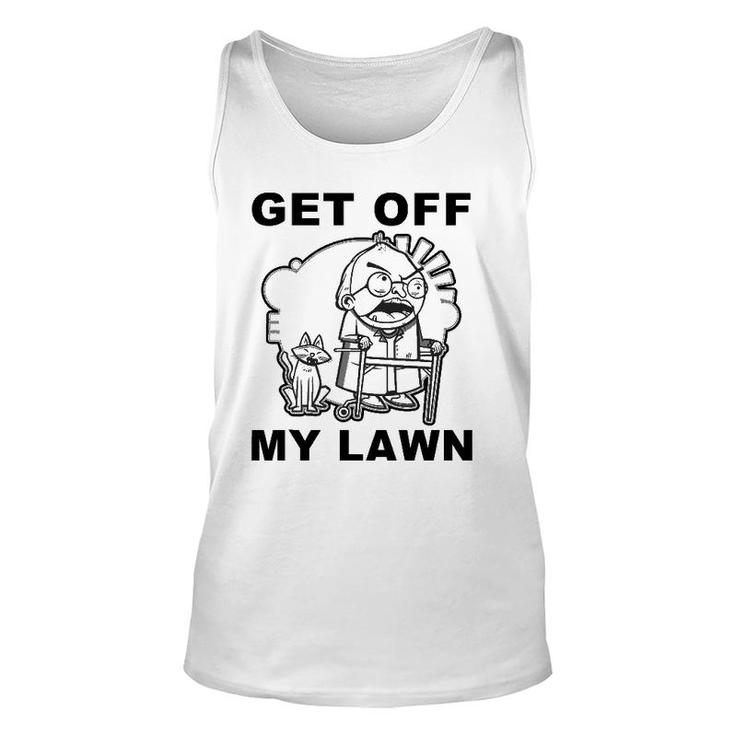 Funny Grumpy Old Man Get Off My Lawn Unisex Tank Top