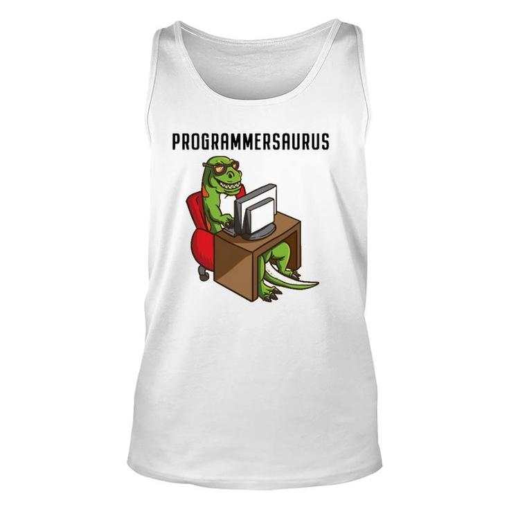 Funny Programmerrex Dinosaur Programming Coding Nerd Gift Unisex Tank Top