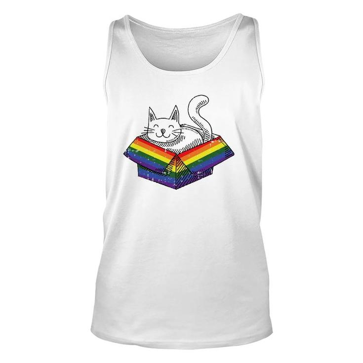 Gay Cat Pride Rainbow Cute Kitten Kitty Proud Lgbt Q Ally Unisex Tank Top