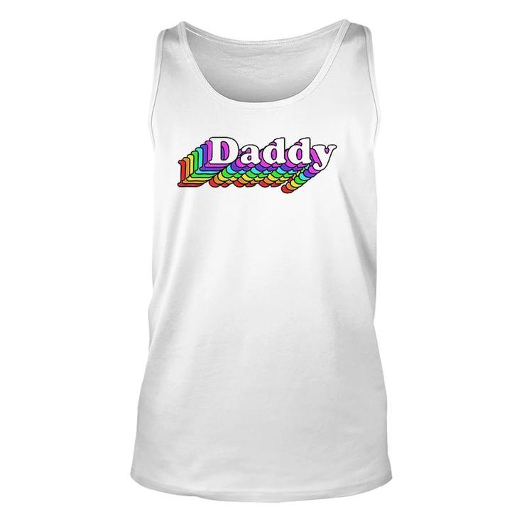 Gay Daddy Bear Retro Style Lgbt Rainbow Lgbtq Pride Daddy  Unisex Tank Top
