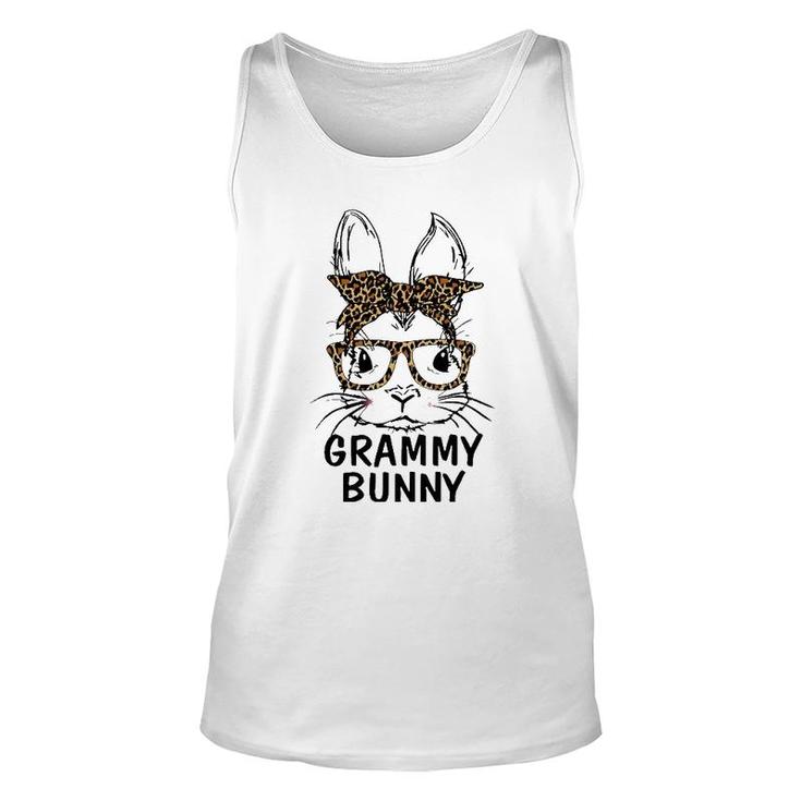 Grammy Bunny Face Leopard Print Glasses Easter Day Unisex Tank Top
