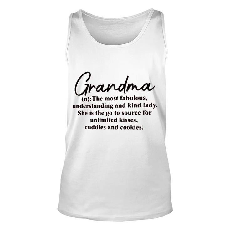 Grandma Definition Unlimited Kisses Cuddles And Cookies Unisex Tank Top