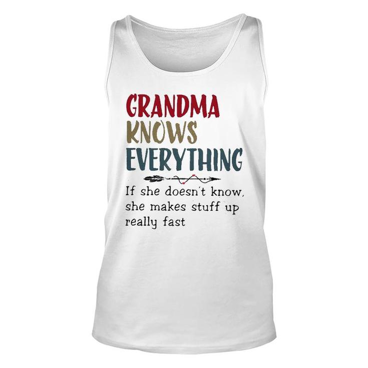 Grandma Knows Everything Womens Funny Grandma Unisex Tank Top