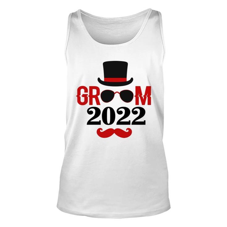 Groom 2022 Groom Bachelor Party Red Black  Unisex Tank Top