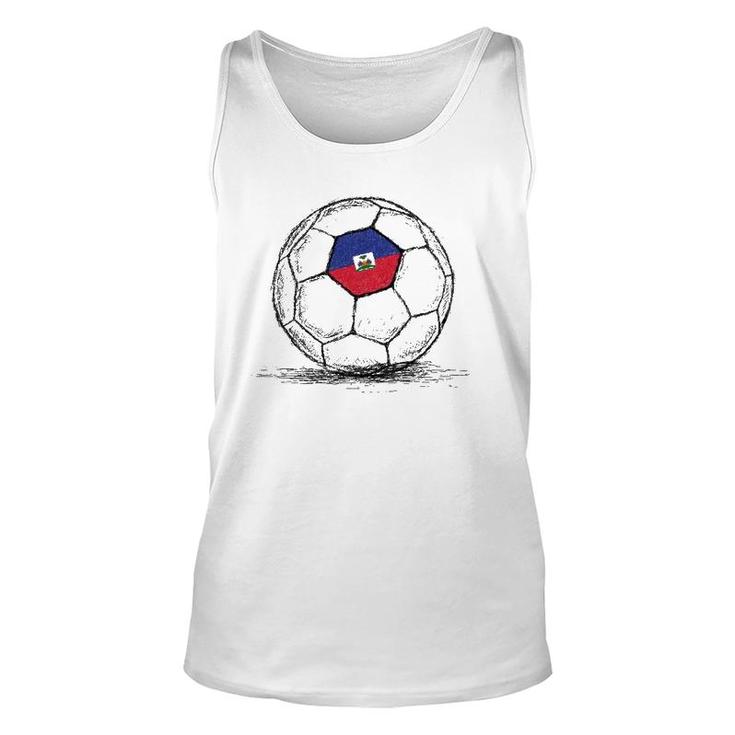 Haiti Haitian Flag Design On Soccer Ball Unisex Tank Top