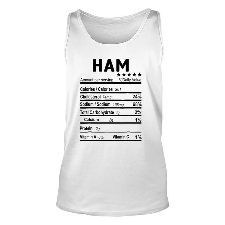 Ham Nutrition Facts 2021 Thanksgiving Christmas Food Gift Unisex Tank Top