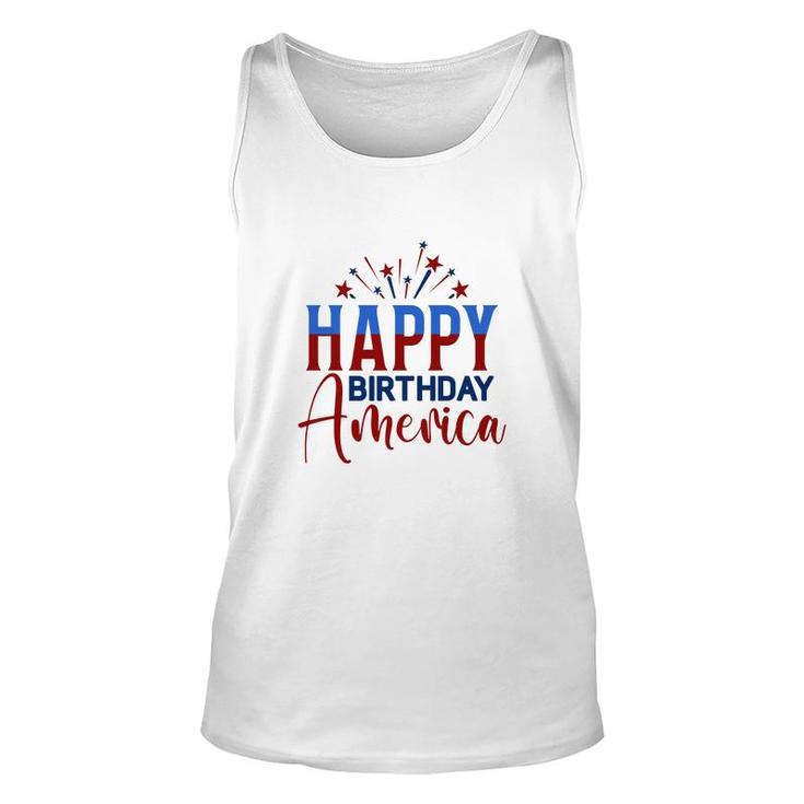 Happy Birthday America July Independence Day Red Blue 2022 Unisex Tank Top