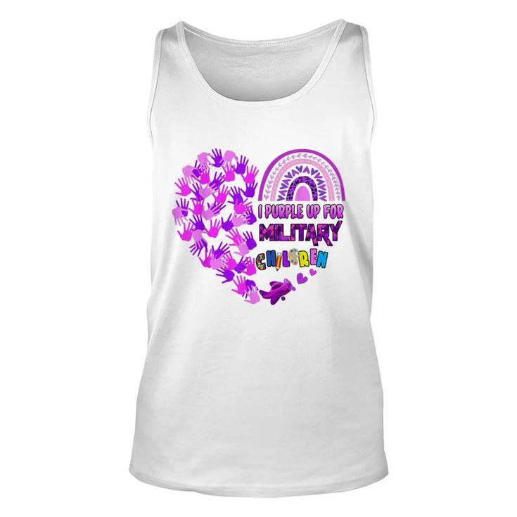 Heart Military Child Month - Purple Up For Military Kids  Unisex Tank Top