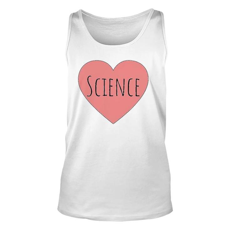 Heart Pastel Pink Valentine Humor Scientists I Love Science Unisex Tank Top
