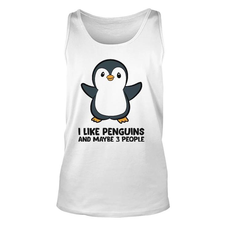 I Like Penguins And Maybe 3 People Funny Penguin Unisex Tank Top