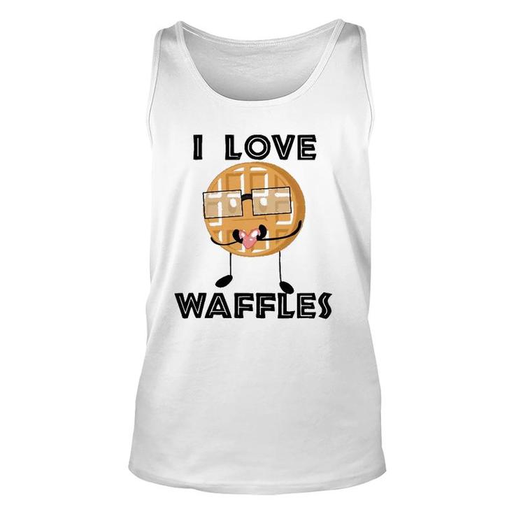 I Love Waffles  Waffle Love Pun Unisex Tank Top