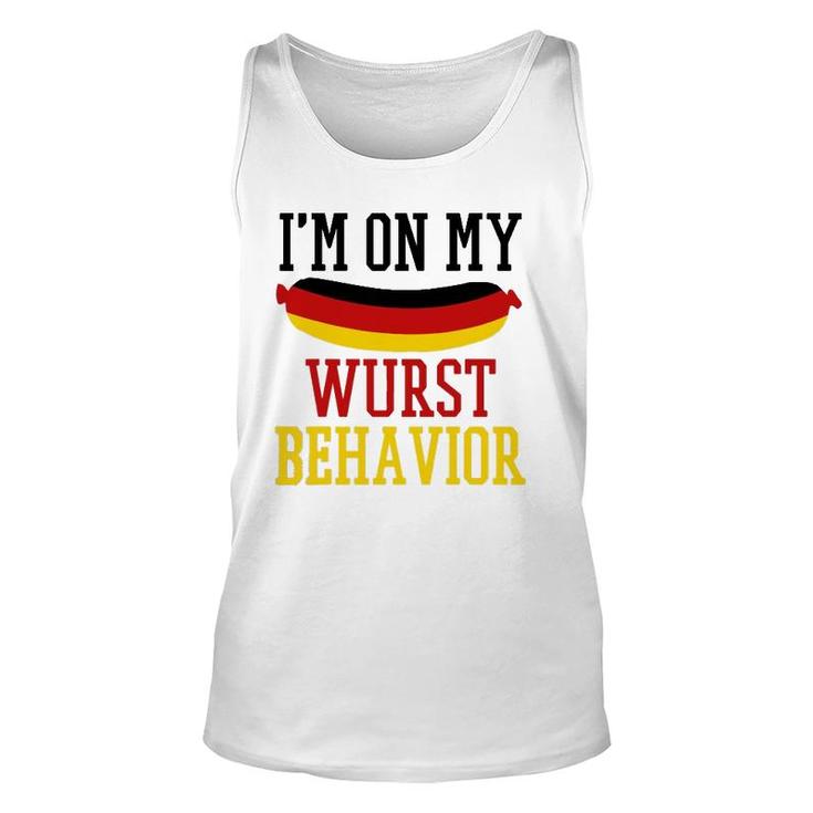 Im On My Wurst Behavior - Funny German Souvenir Oktoberfest Unisex Tank Top