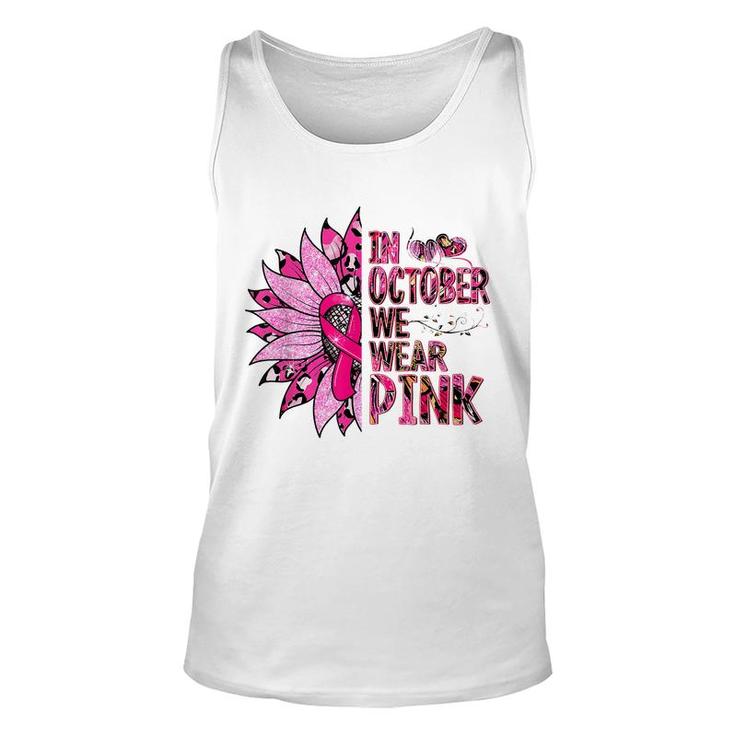 In October We Wear Pink Leopard Breast Cancer Awareness  Unisex Tank Top