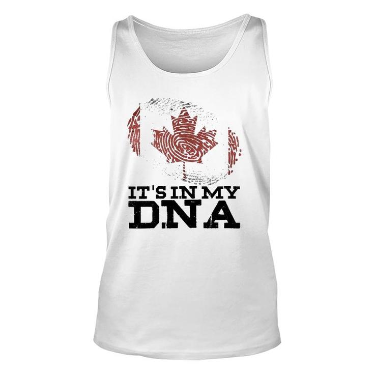 Its In My Dna Canadian Canada Flag Hockey Fan Gifts Unisex Tank Top