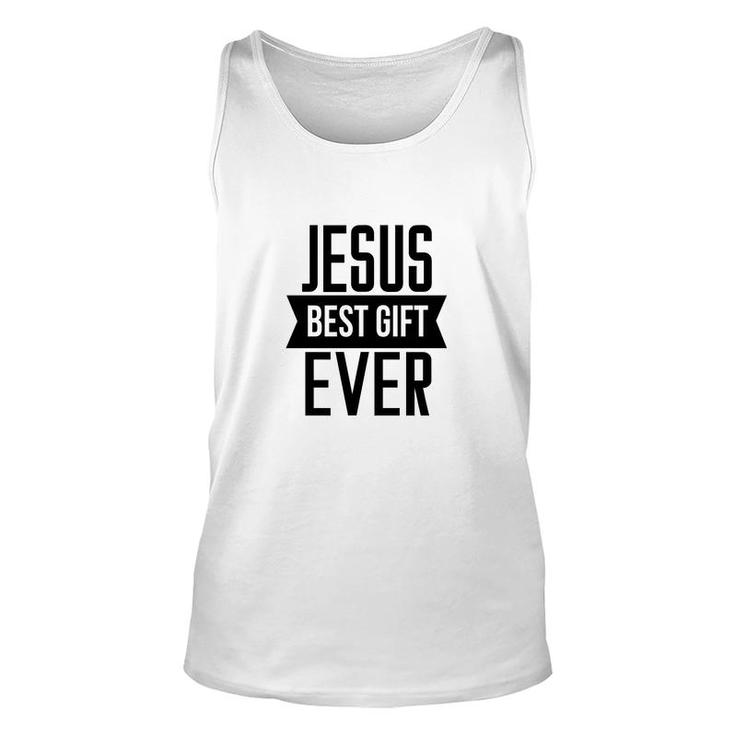 Jesus Best Gift Ever Bible Verse Black Graphic Christian Unisex Tank Top