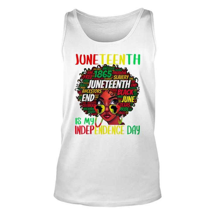 Juneteenth Is My Independence Day Afro Black Girl Kids  Unisex Tank Top