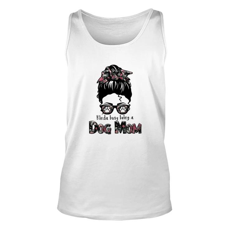 Kinda Busy Being A Dog Mom Sublimation Was Womens Unisex Tank Top
