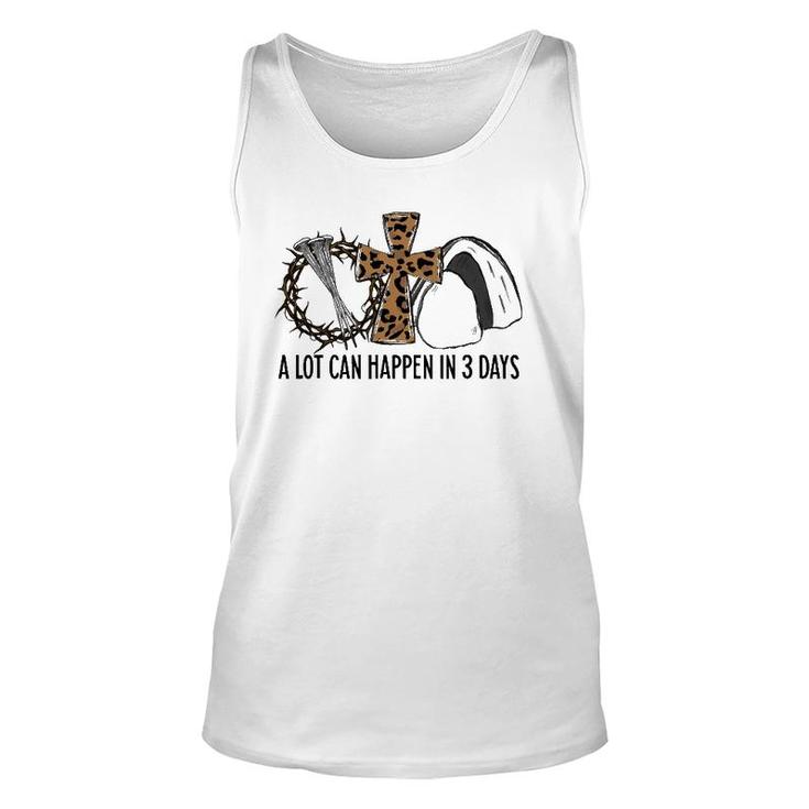 Leopard A Lot Can Happen In 3 Days Jesus Easter Christian Unisex Tank Top