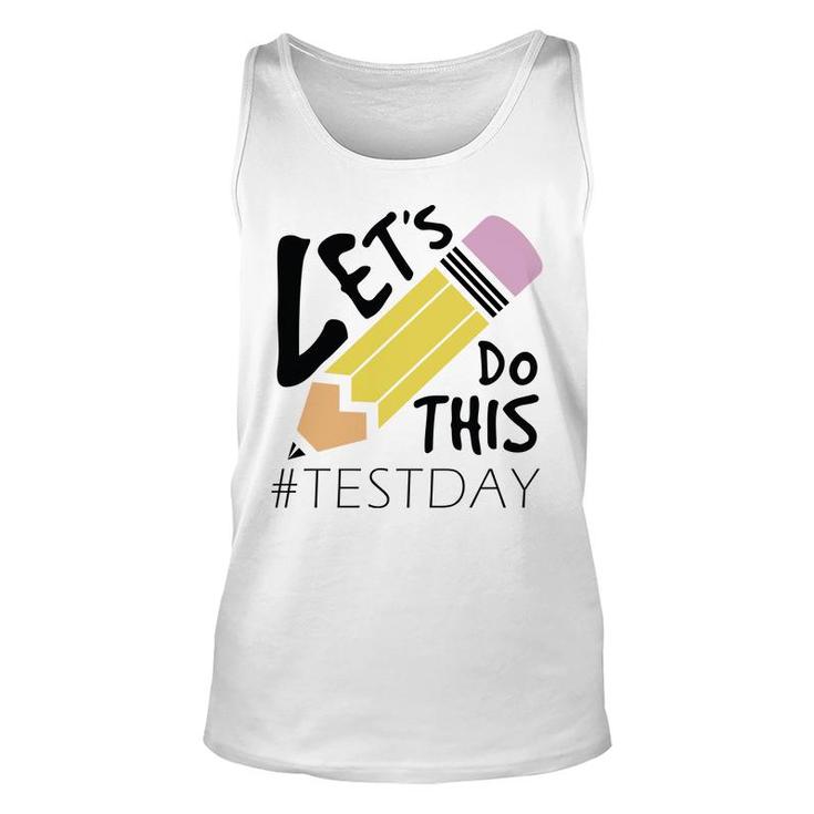 Lets Do This Test Day Black Hastag Graphic Unisex Tank Top