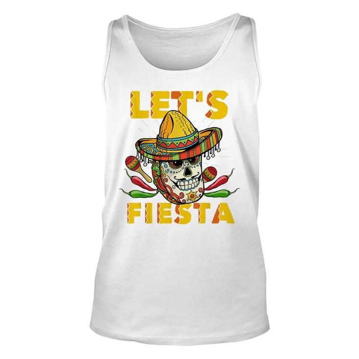 Lets Fiesta Cinco De Mayo Mexican Theme Party Guitar Lover  Unisex Tank Top
