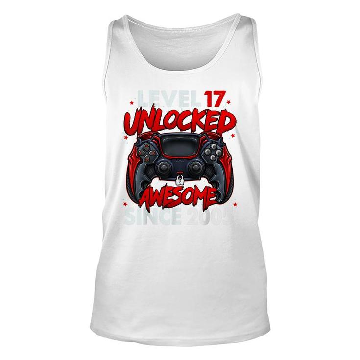 Level 17 Unlocked Awesome Since 2005 17Th Birthday Gaming  Unisex Tank Top