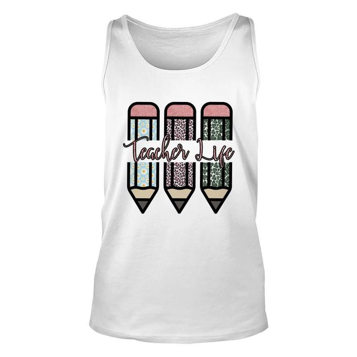 Life Of Teachers Are Associated With Pens And Books Unisex Tank Top