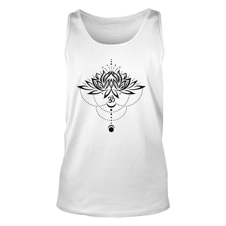 Lotus Flower Om Symbol Yoga Lovers Meditation Moon Idea Tank Top