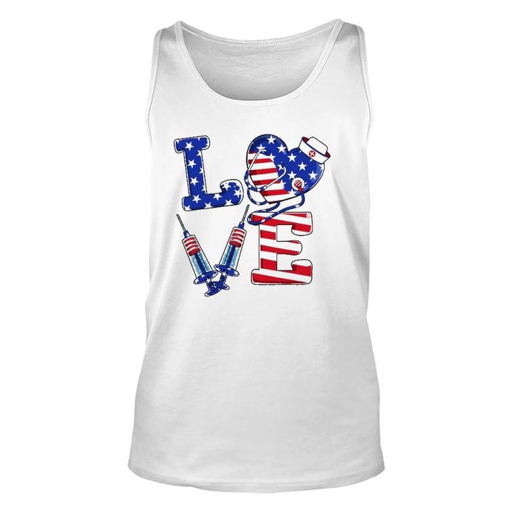 Love Er Life Nurse 4Th Of July American Flag Patriotic Unisex Tank Top