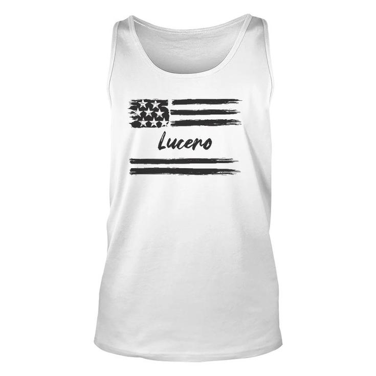Lucero - Personalized Name Stars And Stripes Usa Flag Unisex Tank Top