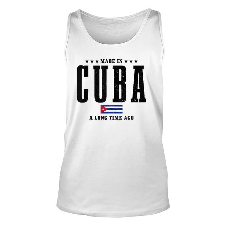 Made In Cuba A Long Time Ago Funny Cuban Pride Flag  Unisex Tank Top