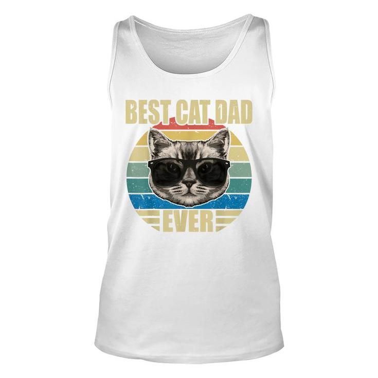 Mens Funny Vintage Cat Daddy  Fathers Day Best Cat Dad Ever  Unisex Tank Top