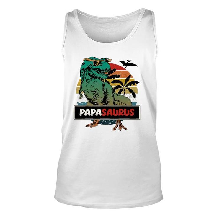 Mens Matching Family Papasaurusrex Fathers Day - Grandpa Dad Unisex Tank Top