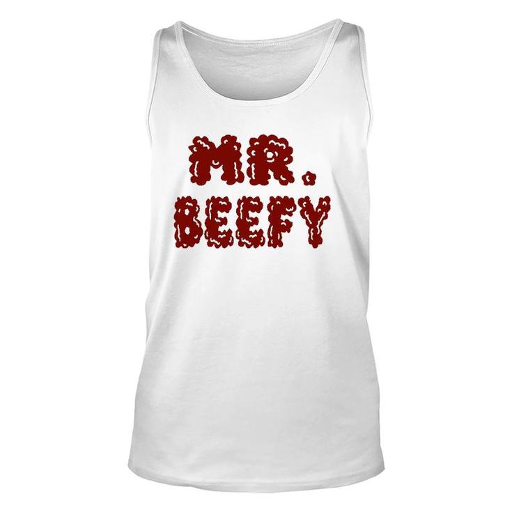 Mens Mr Beefy- Funny Graphic Art Unisex Tank Top