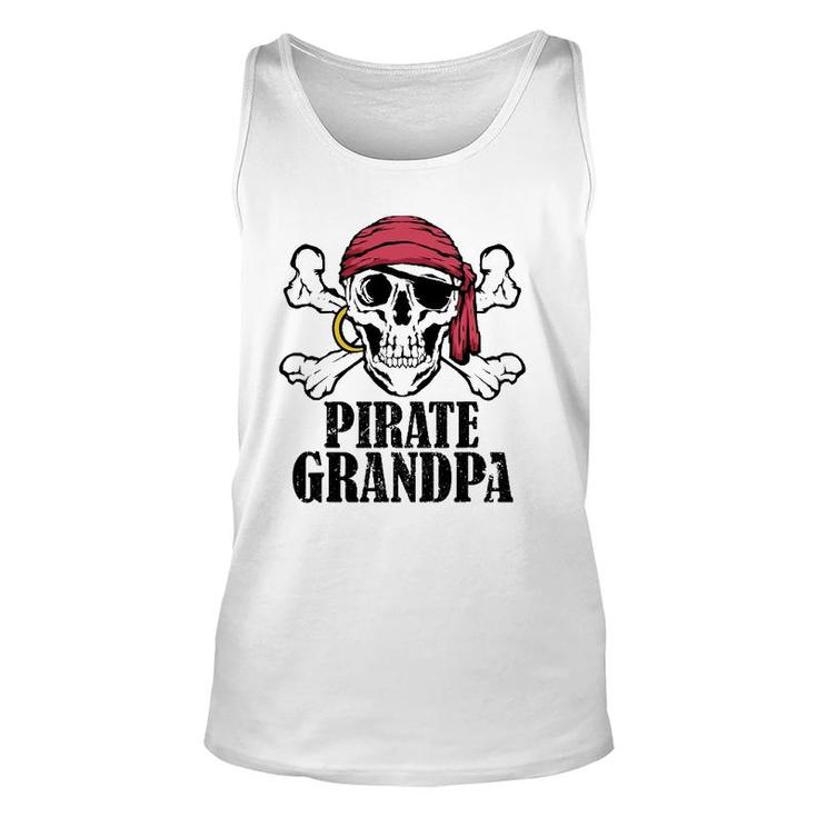 Mens Pirate Birthday Costume Jolly Roger Pirate Grandpa Unisex Tank Top