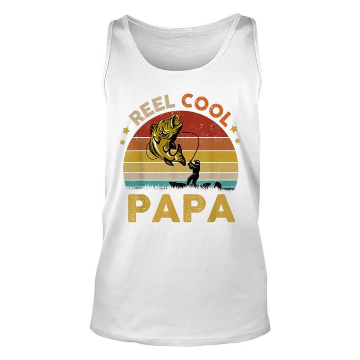 Mens Reel Cool Papa Fisherman Dad Papa Fathers Day Fishing  Unisex Tank Top