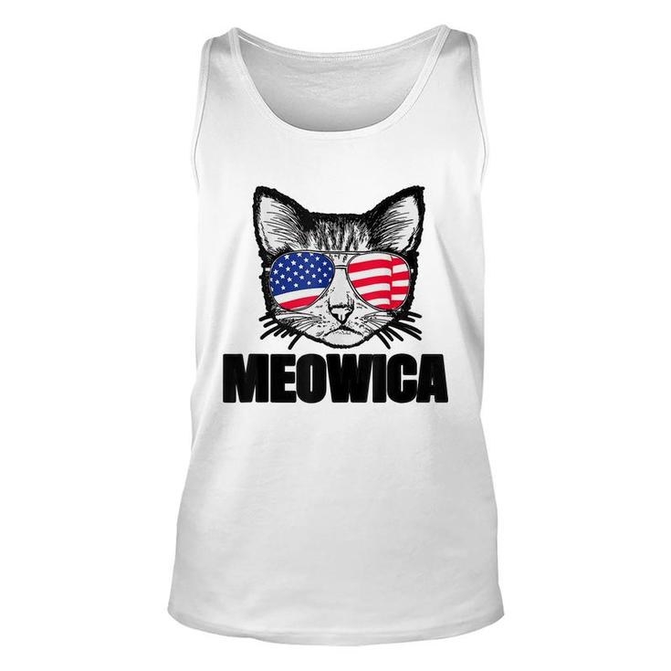 Meowica Patriotic Cat 4Th Of July  American Flag Graphics  Unisex Tank Top